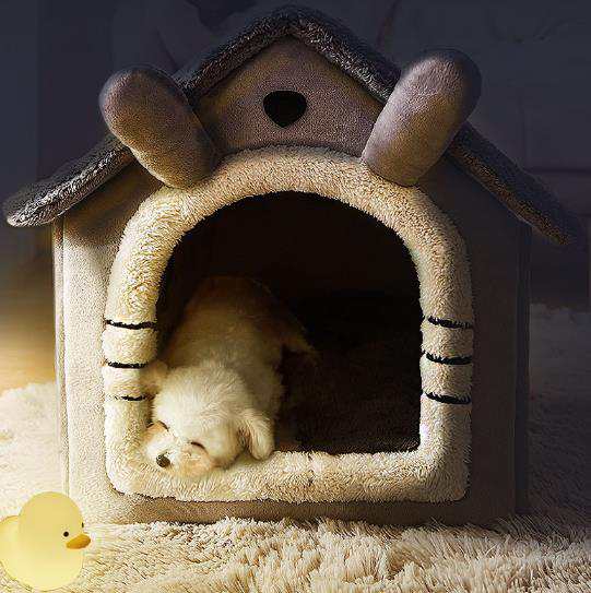 小型犬猫用 ペットハウス 折りたたみ室内用 犬小屋ペットベッド2way